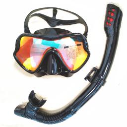 Conjunto de snorkel profissional, máscara de silicone, equipamento de mergulho, vidro temperado profundo, óculos de mergulho seco - Image 1