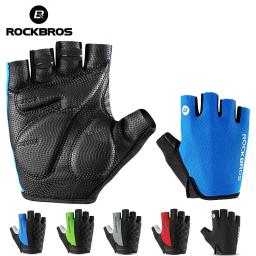 ROCKBROS-Luvas de Ciclismo Metade do Dedo para Homens, Luvas Respiráveis, À Prova de Choque, MTB, Mountain Bike, Ao Ar Livre - Image 2