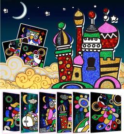 DIY Brilhante Transferência Mágica Adesivo Colorido para Crianças, Pintura Artesanato para Crianças, Artes e Ofícios, Brinquedos Presente, 9 Pcs-15 Pcs - Image 2