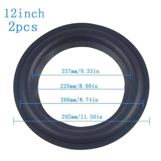 Kit 2 Bordas de Reparo para Woofer de Borracha Elástica 4-12 Polegadas