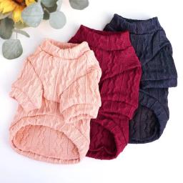 Suéter de malha para gatos, roupa fofa para cachorros, filhotes, clássica, rosa, outono e inverno, vestuário para animais de estimação - Image 4