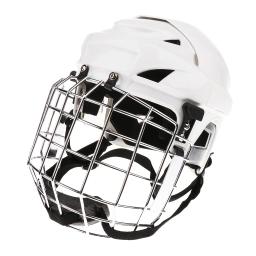 Capacete ajustável hóquei de gelo & máscara de rosto combo para homens & mulheres branco m/g - Image 3