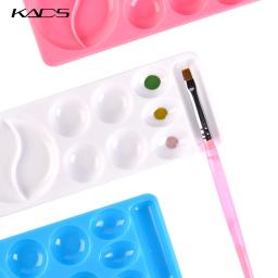 Kads unha arte paleta de cores 10 grades de plástico gel unha polonês desenho cor placa de mistura bandeja com escova titular diy pintura ferramenta - Image 4