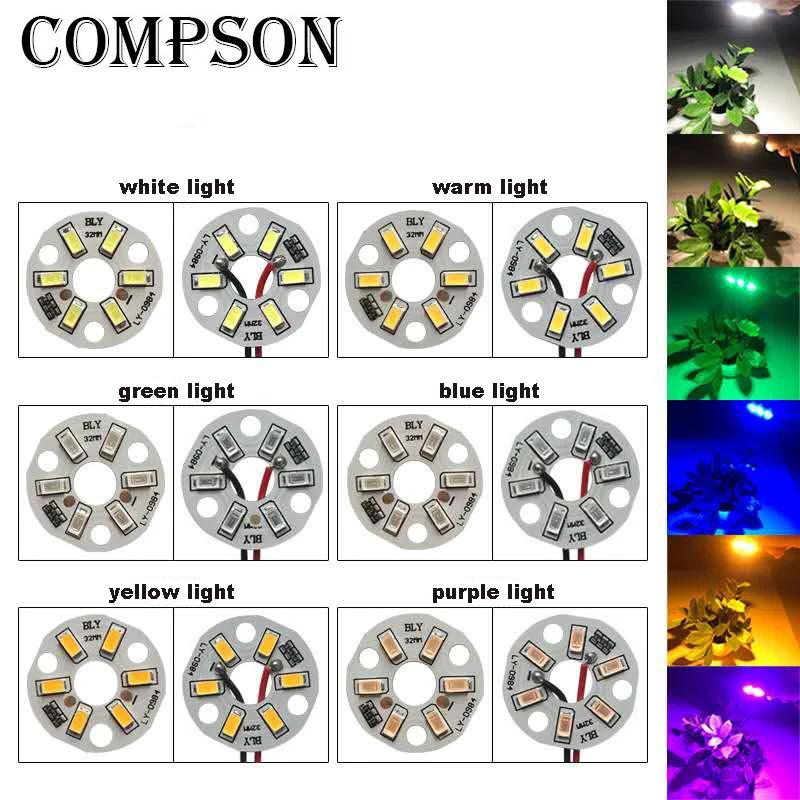 Placa de lâmpada de led de alto brilho, lâmpada de tamanhos 3w e 5v, 5730smd, diferentes cores, transformação redonda, fonte de luz, dia 32mm, 1 peça - Image 1