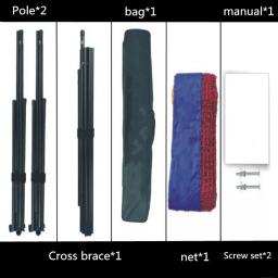 Portátil altura ajustável Badminton Net Rack Set, Dobrável inoxidável Tênis Voleibol Net, Professional Outdoor Beach Sports - Image 3