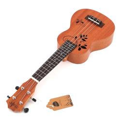21 polegada borboleta amor flor sapele ukulele rosewood fretboard 4 cordas hawaiian pequena guitarra elétrica ukulele com captador eq - Image 5