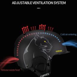 Copozz novo capacete de esqui dos desenhos animados meio coberto anti-impacto capacete de segurança ciclismo esqui snowboard capacete esportivo para adultos e crianças - Image 5