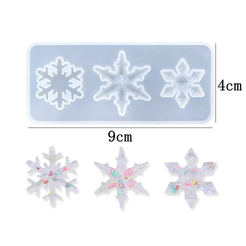 Molde de resina epóxi de floco de neve, ferramentas de fundição de silicone, molde de floco de neve artesanal, ferramentas de fabricação de jóias, artesanato diy, moldes de resina epóxi - Image 3