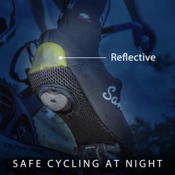 Cobertura para sapatos de ciclismo para homens, sapatos térmicos, à prova de vento, bicicleta de estrada, reflexiva MTB, quente, tamanho asiático, 7C09075, inverno - Image 2