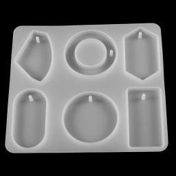Conjunto de molde de silicone para colar com pingente, 6 designs, chaveiro, resina epóxi, faça você mesmo, ferramenta de fazer joias, acessórios, 1 peça - Image 5