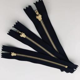 Cobre Zipper Tape para Jeans, prendedor preto, calça casual, prendedor de slides, cinto DIY, acessórios de costura, 4 #, 5pcs - Image 2