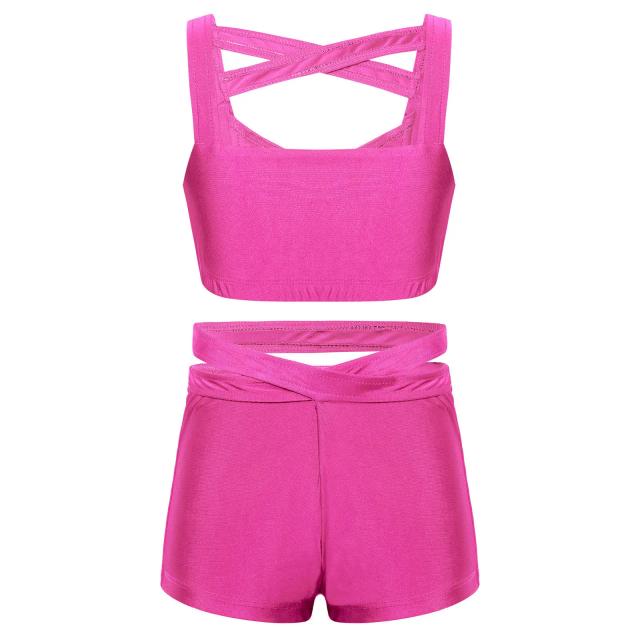 Conjuntos Esportivos coloridos para Adolescentes: Sutiãs, Shorts e Roupa de Ginástica para Dança, Treino e Ioga