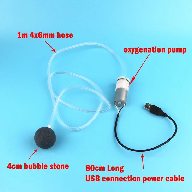 Aquário oxigênio bomba de ar tanque de peixes portátil mini usb 370 oxigenação bomba pequeno aerador oxigenador acessórios do aquário - Image 1