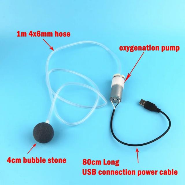 Mini Bomba de Ar USB para Aquário: Oxigenador Portátil e Eficiente para Tanques de Peixes