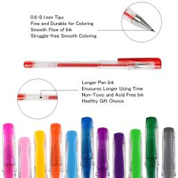 Umitive conjunto de canetas de gel com glitter, 100 cores, tinta fina, multicolor para livros de colorir para adultos, artesanato diy, desenho de arte de álbum - Image 2