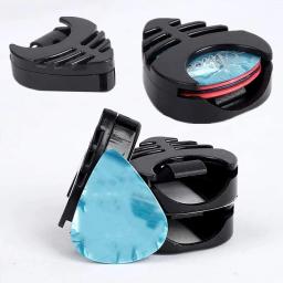 Suporte de palheta para guitarra, mini caixa de plástico, estilo pegajoso para violão, guitarra elétrica, baixo, ukulele, acessórios, 1 peça - Image 3