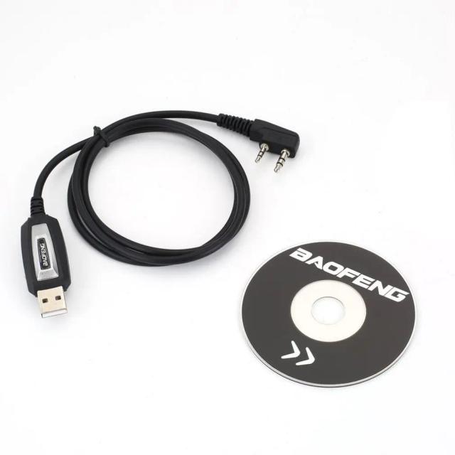 Cabo USB para Programação Baofeng com CD de Driver - Compatível com UV-5R, UV-82, BF-888S, UV-S9, BF-V9, UV-82HP, UV-5RE e 5RA