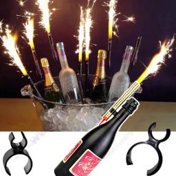 Garrafa de champanhe vela de aniversário brilho fogos de artifício segurança fonte de gelo clipe de plástico titular boate bolo festa de casamento suprimentos - Image 2