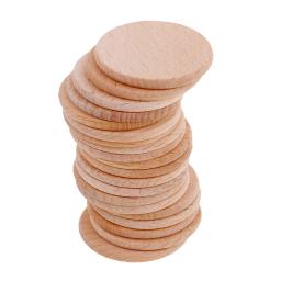 20 peças 36mm base de madeira disco redondo peças para faça você mesmo pintura artesanato scrapbooking - Image 3