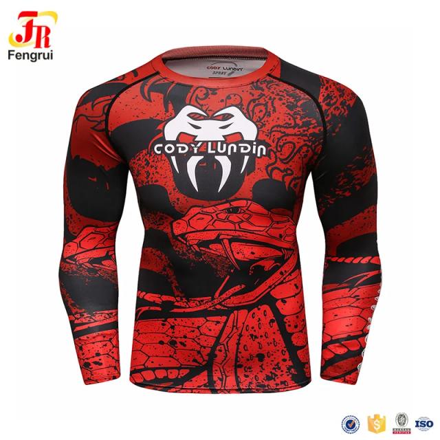Rashguard Personalizável para Homens com Seu Logotipo - Camiseta de Kickboxing Brasileira em Sublimação para Jiu Jitsu e MMA