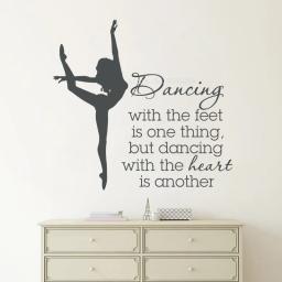 Dança com os pés frase decalques de parede vinil adesivos de parede para dança estúdio decoração da parede bailarina ballet presente arte ll518 - Image 3