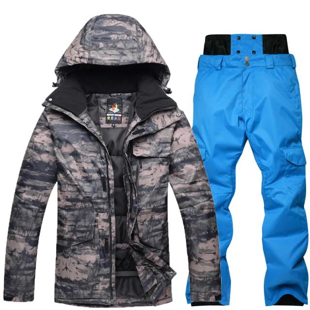 Conjunto de Esqui Masculino Impermeável Respirável Inverno