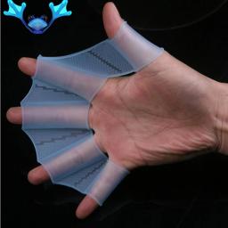 Luvas de natação de material de silicone para homens e mulheres, Swim Gear, Nadadeiras de mão, Luvas de mergulho para crianças - Image 1