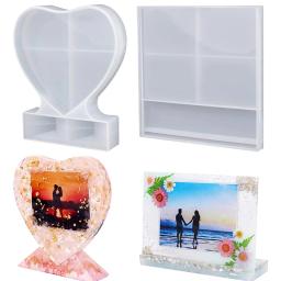 Tamanho grande Silicone Molduras Moldes, Resina Epóxi Moldes, Retângulo e Forma do Coração, DIY Decoração de Mesa Em Casa - Image 1