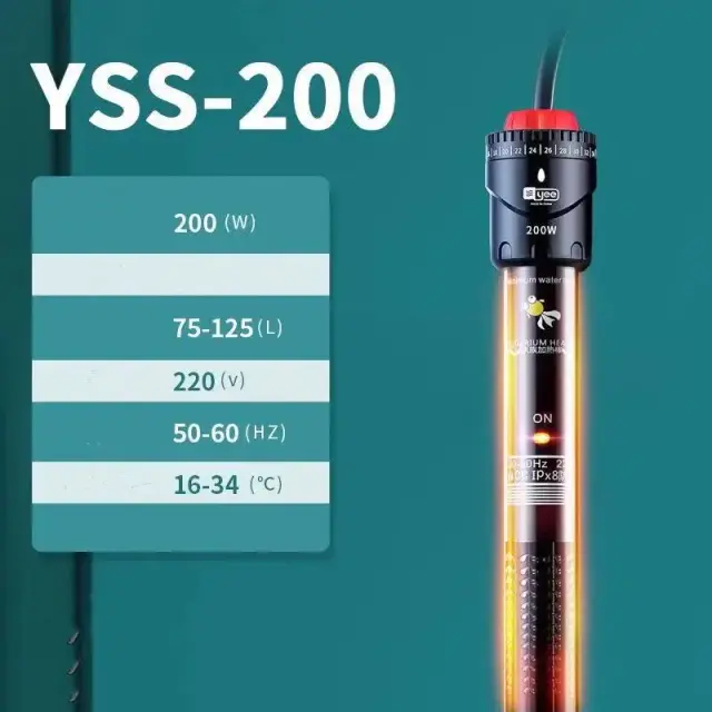 Aquecedor de Aquário Digital Ajustável 50-500W 220-240V com Controle Automático de Temperatura para Tanques de Peixes