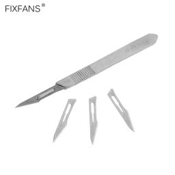 Conjunto de lâminas de faca cirúrgica de bisturi, cortador de artesanato de gravação, facas de hobby, 1 peça # 3 alça + 10 unidades # Conjunto de ferramentas manuais com 11 lâminas - Image 1