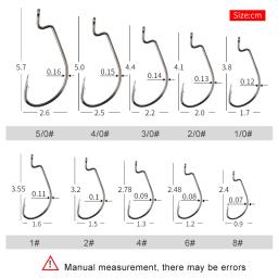 Meredith 50 pçs/lote pesca macio worm ganchos de aço alto carbono ampla super bloqueio anzóis isca softjerk ganchos 8 # -5/0 Equipamento de pesca - Image 2
