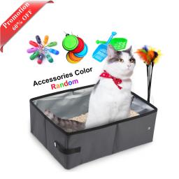 Promoção! Caixa de areia dobrável para gatos, banheiro portátil, à prova d'água, simples, dobrável, para uso externo e viagem - Image 1