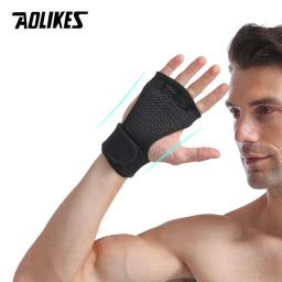 Luvas de levantamento de peso aolikes, luva de pulso para treino, academia, fitness, para mulheres e homens, proteção da palma da mão para crossfit - Image 3