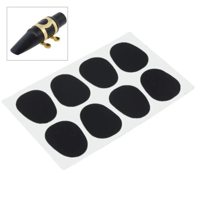 Kit com 8 Almofadas de Silicone Preto 0,5mm para Bocal de Saxofone Tenor e Clarinete