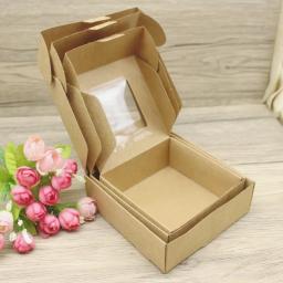 Grandes presentes embrulho caixa, tamanho pequeno, vintage kraft, papel branco doces caixas, presentes pacote caixa, Home festa suprimentos, 5pcs - Image 6