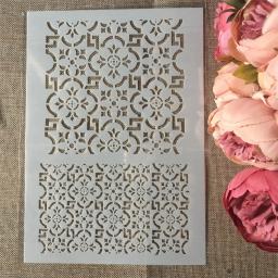 4 Pçs/set A4 Paris Letras Ondulado Flor DIY Camadas Stencils Pintura Scrapbook Coloração Embossing Álbum Modelo Decorativo - Image 4