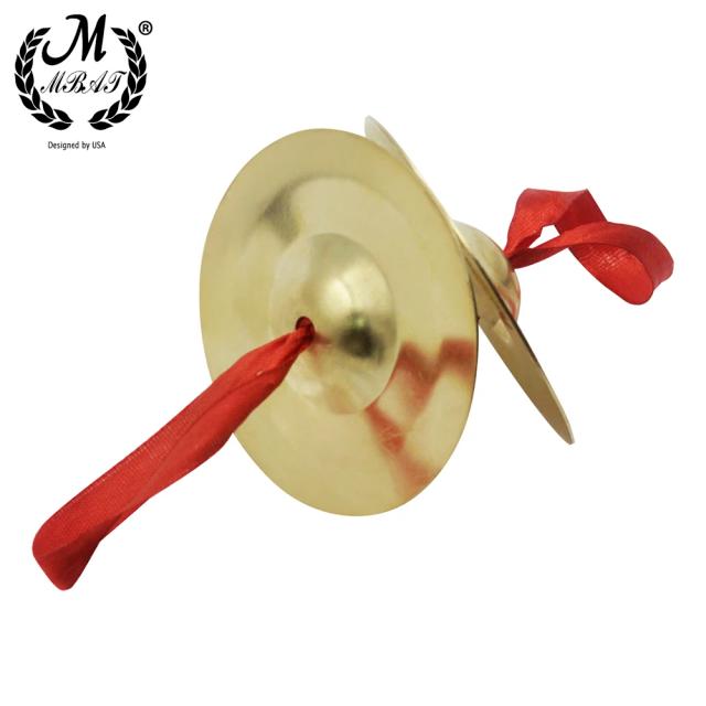 Conjunto de 2 Címbalos de Cobre para Dança Indiana - Instrumento de Percussão Portátil para Crianças