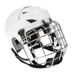 Capacete ajustável hóquei de gelo & máscara de rosto combo para homens & mulheres branco m/g - Image 2