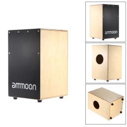 Ammoon cajon tambor de mão de madeira crianças caixa tambor persuession instrumento com picadas pés de borracha 23*24*37cm - Image 5