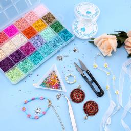 20000 pçs 2mm contas de semente de vidro kit colorido minúsculos contas para fazer jóias diy pulseira brincos colar contas de jóias com caixa - Image 3