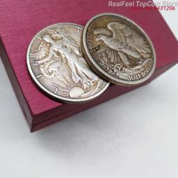 Replica Conjunto Completo de Moedas EUA, Half Dollar, Walking Coins, Liberdade, 1920-1950 Coleção, 63PCs - Image 4
