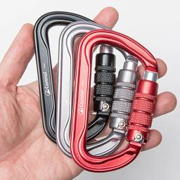 Carabiner Clip para escalada ao ar livre, bloqueio automático, forma d resistente, gancho acessórios para escalada de árvores, 30KN - Image 1