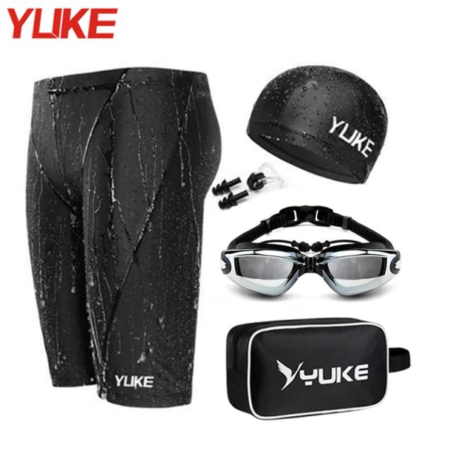 Óculos de Natação Masculinos Waterproof para Competição e Mergulho com Estojos e Protetores de Ouvido