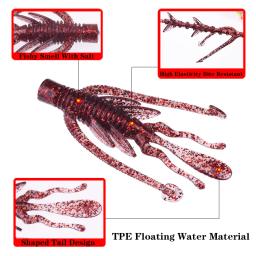 Wdairen larva iscas de pesca, iscas macias de silicone artificial para atrair peixes, iscas de minhoca flutuante para atrair peixes, 10 peças, 63mm 2.5g - Image 3