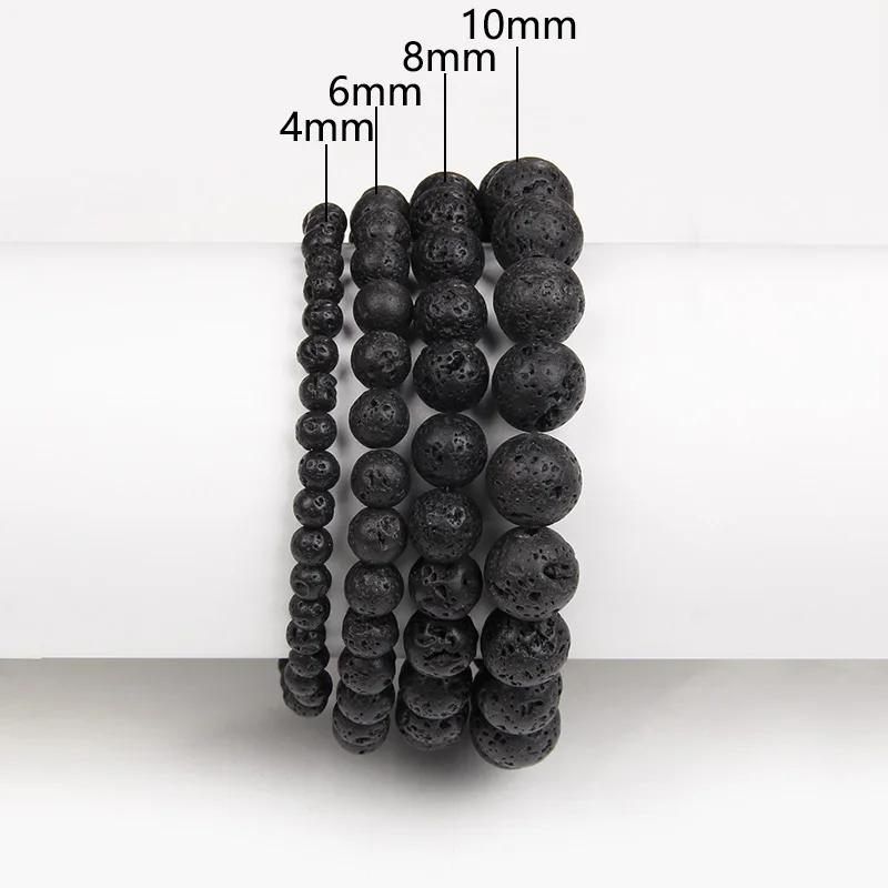 Pedra Natural Pulseiras estiramento para Mulheres e Homens, Pulseira de Contas, Lápis-lazúli, Ágata Musgo, Lava Bangle, Yoga Jóias, 4mm, 6mm, 8mm, 10mm, 1Pc - Image 1