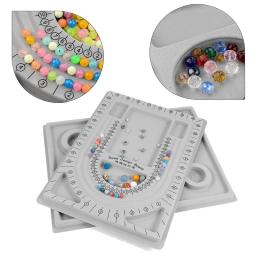Cinza reuniram placa do grânulo pulseira colar miçangas acessórios ferramenta de medição design jóias fazendo diy artesanato ferramenta de fazer jóias - Image 2