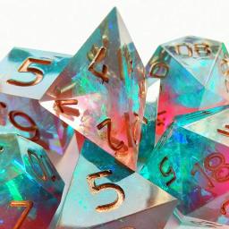 Dado colorido artesanal de 7 espaços, conjunto de dado digital de 7 pol. d20 para jogo de tabuleiro coc, para rpg e crianças - Image 5