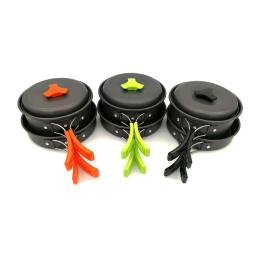 Equipamento de acampamento panelas cookingset sobrevivência ao ar livre antiaderente portátil utensílios de mesa chaleira pote pan tigela caminhadas viagem churrasco piquenique - Image 3