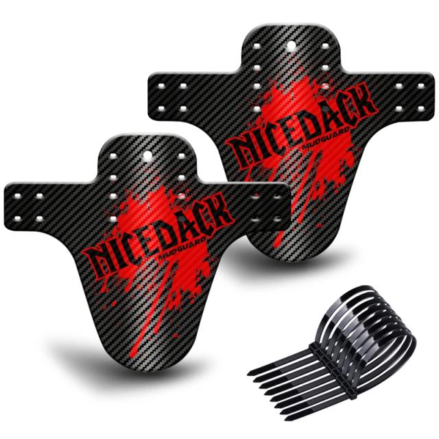 Para-lamas de bicicleta em 7 cores - Conjunto de 2 peças de fibra de carbono para MTB, traseira e dianteira, acessórios essenciais para ciclismo.