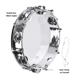 Muslady pandeiro de 8 polegadas, tamborim com tambor de mão e instrumento de percussão de tela dupla - Image 5